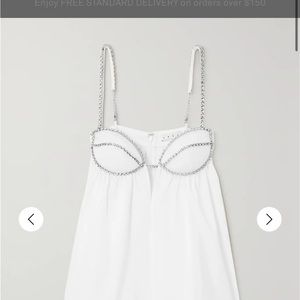 Area Scallop White Mini Dress Size S - NEVER WORN